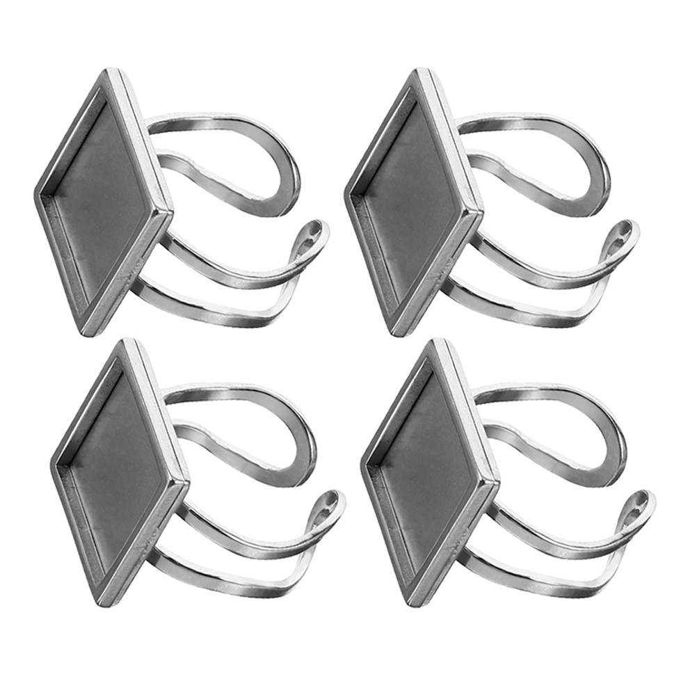4Pcs Metal Ring Blanks Stainle - Resin Crafts Diy review and price
